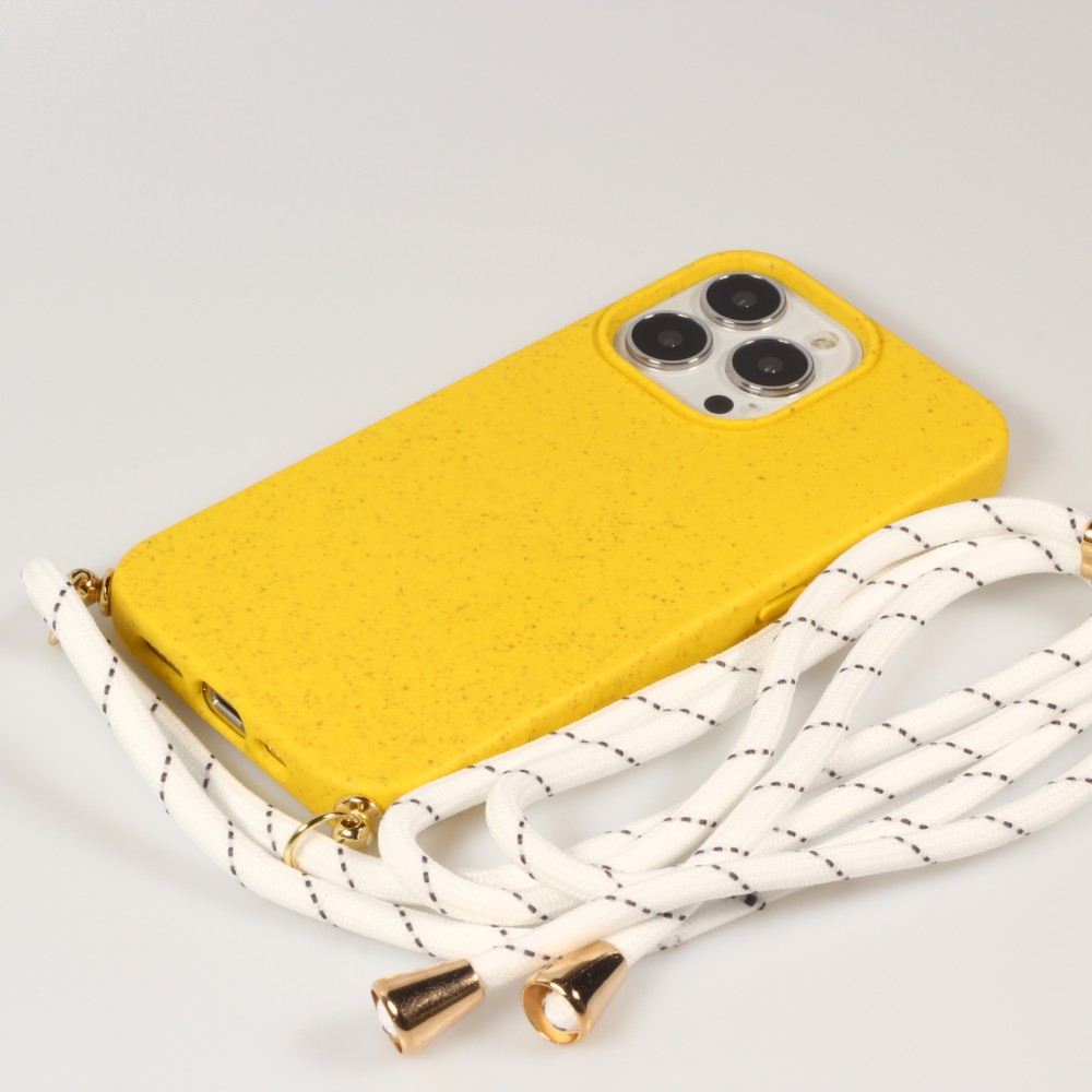 Coque Samsung Galaxy S24 Ultra - Bio Eco-Friendly nature avec cordon collier jaune