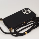 iPhone 13 Pro Max Case Hülle - Bio Eco-Friendly Vegan mit Handykette Necklace - Schwarz