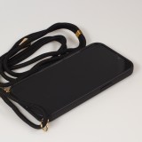 Coque iPhone 14 Pro Max - Bio Eco-Friendly nature avec cordon collier - Noir