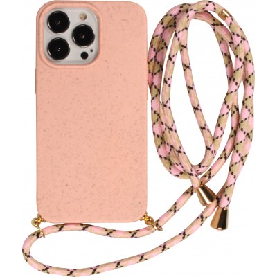 iPhone 14 Pro Max Case Hülle - Bio Eco-Friendly Vegan mit Handykette Necklace - Rosa