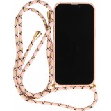 iPhone 14 Pro Case Hülle - Bio Eco-Friendly Vegan mit Handykette Necklace - Rosa