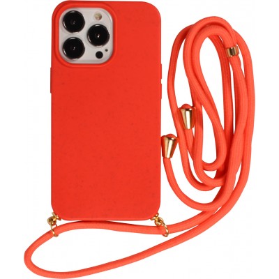 Samsung Galaxy S24 Ultra Case Hülle - Bio Eco-Friendly Vegan mit Handykette Necklace - Rot