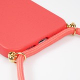 iPhone 14 Pro Max Case Hülle - Bio Eco-Friendly Vegan mit Handykette Necklace - Rot