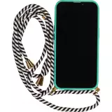 iPhone 16 Pro Case Hülle - Bio Eco-Friendly Vegan mit Handykette Necklace - Türkis