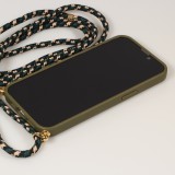 iPhone 14 Pro Case Hülle - Bio Eco-Friendly Vegan mit Handykette Necklace - Dunkelgrün