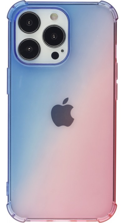 iPhone 14 Pro Case Hülle - Gummi Bumper Rainbow mit extra Schutz für Ecken Antischock - bleu - Rosa