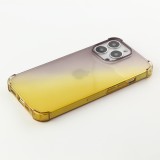 Coque iPhone 13 Pro - Bumper Rainbow Silicone anti-choc avec bords protégés -  brun jaune