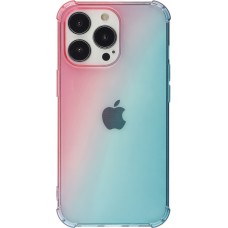 Coque iPhone 15 Pro Max - Bumper Rainbow Silicone anti-choc avec bords protégés -  rose - Bleu