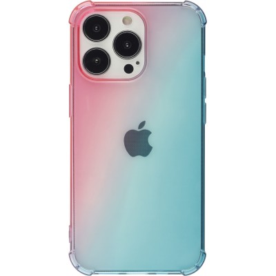 Coque iPhone 15 Pro Max - Bumper Rainbow Silicone anti-choc avec bords protégés -  rose - Bleu