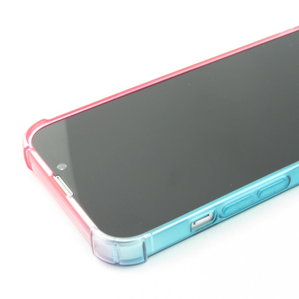 Coque iPhone 15 Pro Max - Bumper Rainbow Silicone anti-choc avec bords protégés -  rose - Bleu