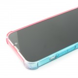 Coque iPhone 15 Pro Max - Bumper Rainbow Silicone anti-choc avec bords protégés -  rose - Bleu