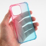 Coque iPhone 15 Pro Max - Bumper Rainbow Silicone anti-choc avec bords protégés -  rose - Bleu
