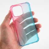 Coque iPhone 13 Pro - Bumper Rainbow Silicone anti-choc avec bords protégés -  rose - Bleu