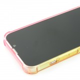 Coque iPhone 15 Pro - Bumper Rainbow Silicone anti-choc avec bords protégés -  rose jaune