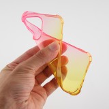 Coque iPhone 15 Pro Max - Bumper Rainbow Silicone anti-choc avec bords protégés -  rose jaune