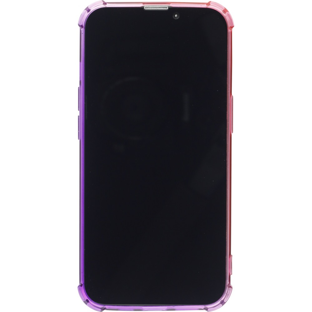 Coque iPhone 15 Pro - Bumper Rainbow Silicone anti-choc avec bords protégés -  rose - Violet