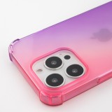 Coque iPhone 15 Pro - Bumper Rainbow Silicone anti-choc avec bords protégés -  rose - Violet