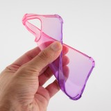 Coque iPhone 15 Pro Max - Bumper Rainbow Silicone anti-choc avec bords protégés -  rose - Violet