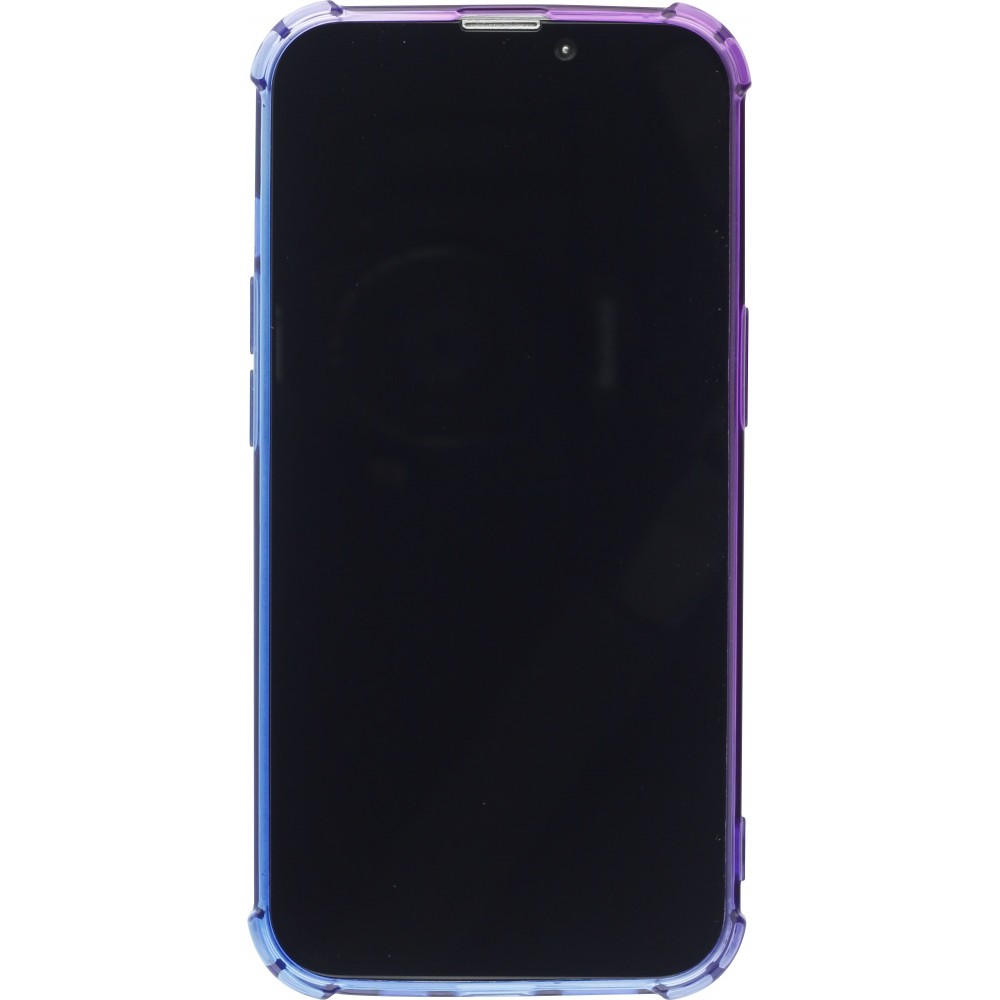 iPhone 14 Pro Max Case Hülle - Gummi Bumper Rainbow mit extra Schutz für Ecken Antischock - violett blau