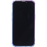 iPhone 14 Pro Max Case Hülle - Gummi Bumper Rainbow mit extra Schutz für Ecken Antischock - violett blau