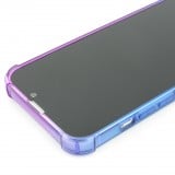 iPhone 14 Pro Max Case Hülle - Gummi Bumper Rainbow mit extra Schutz für Ecken Antischock - violett blau