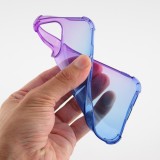 iPhone 15 Pro Max Case Hülle - Gummi Bumper Rainbow mit extra Schutz für Ecken Antischock - violett blau