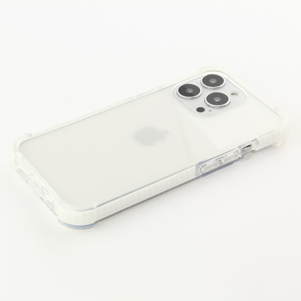 Coque iPhone 13 Pro Max - Bumper Stripes - Blanc