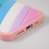 Coque iPhone 13 Pro - Caméra clapet vertical arc-en-ciel - Rose - Bleu