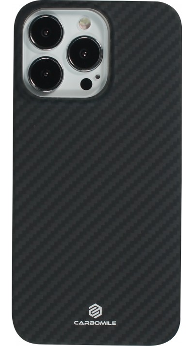 Coque iPhone 15 Pro - Carbomile case de protection en fibre de carbone aramide véritable - Noir