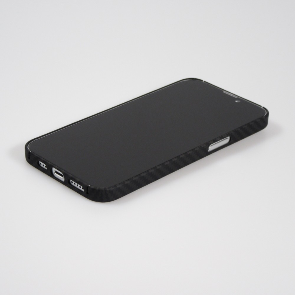 Coque iPhone 14 Pro Max - Carbomile case de protection en fibre de carbone aramide véritable - Noir