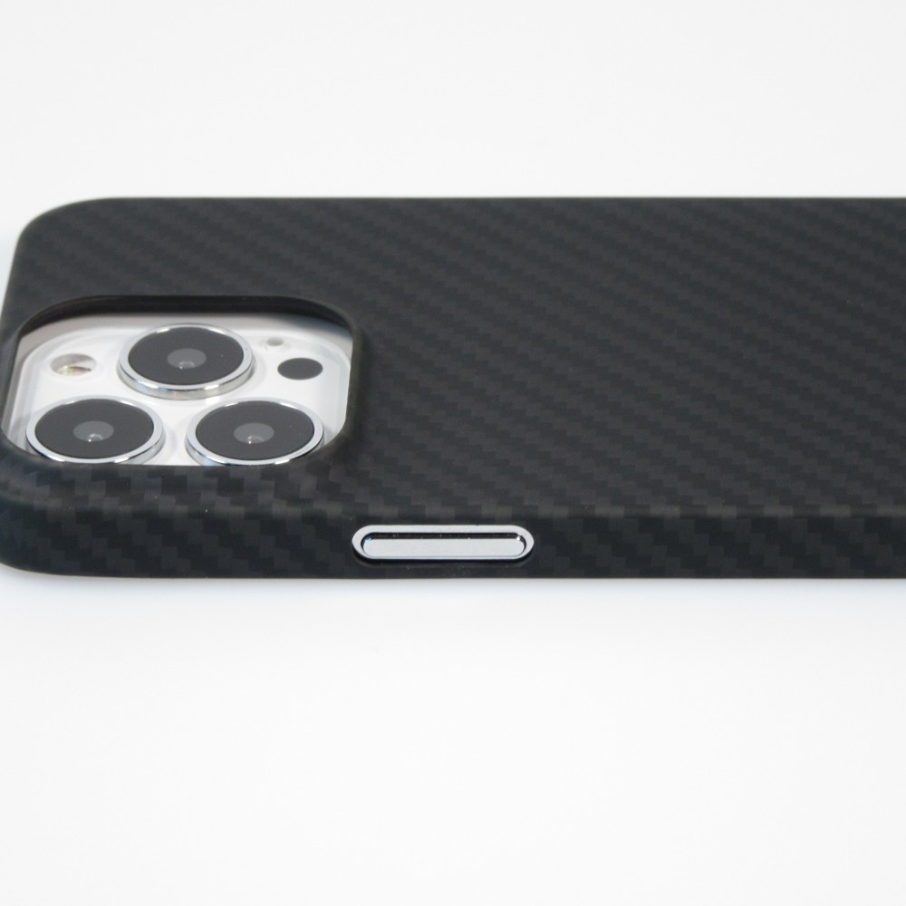 Coque iPhone 14 Pro Max - Carbomile case de protection en fibre de carbone aramide véritable - Noir