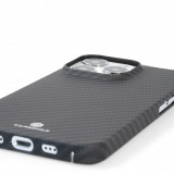 iPhone 14 Pro Max Case Hülle - Carbomile Schutzcase aus echtem Aramid Carbonfaser - Schwarz