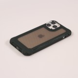 iPhone 14 Pro Case Hülle - Military Elite kompakt Cover mit semi-transparentem Carbon Rücken - Dunkelgrün