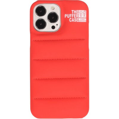 iPhone 13 Pro Case Hülle - 3D stylische Daunenjacke Design mit Ziernaht - Rot