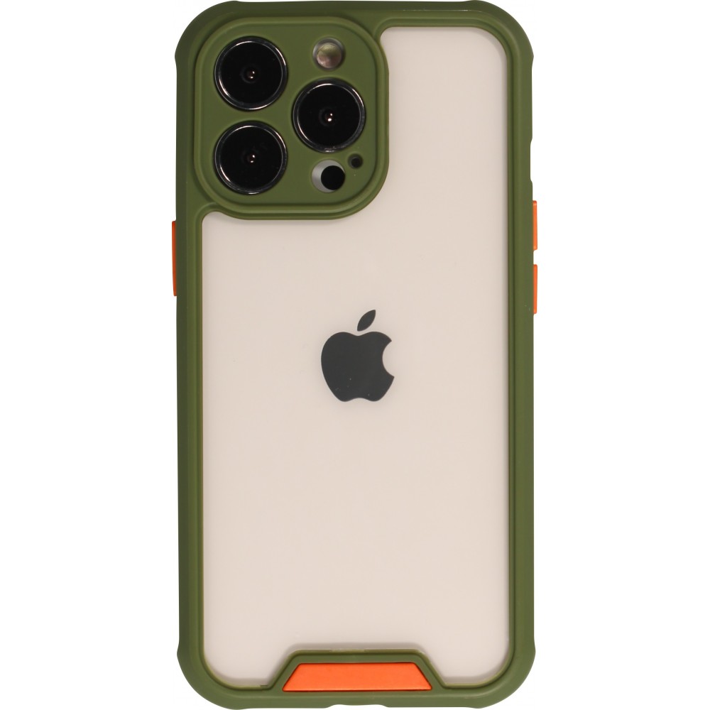 Coque iPhone 13 Pro - Dual Tone Bumper Mat Glass - Kaki