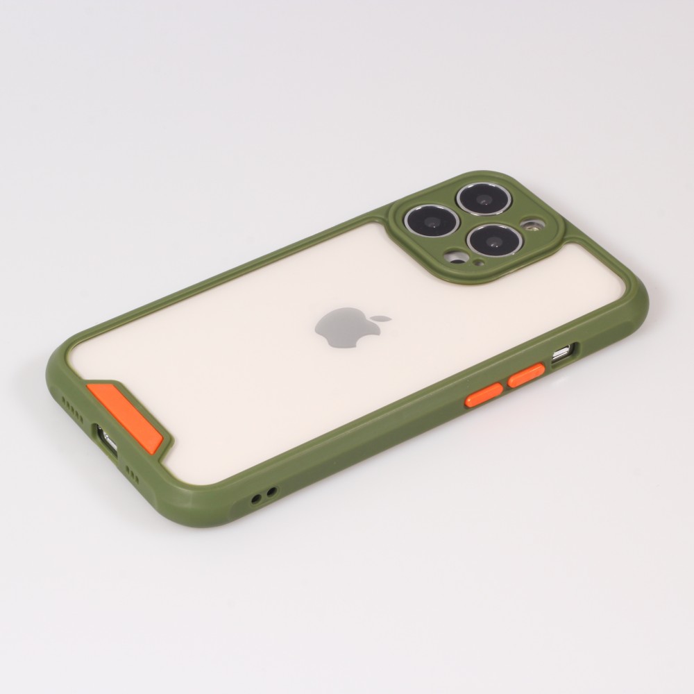 iPhone 13 Pro Case Hülle - Dual Tone Bumper Mat Glass - Khaki