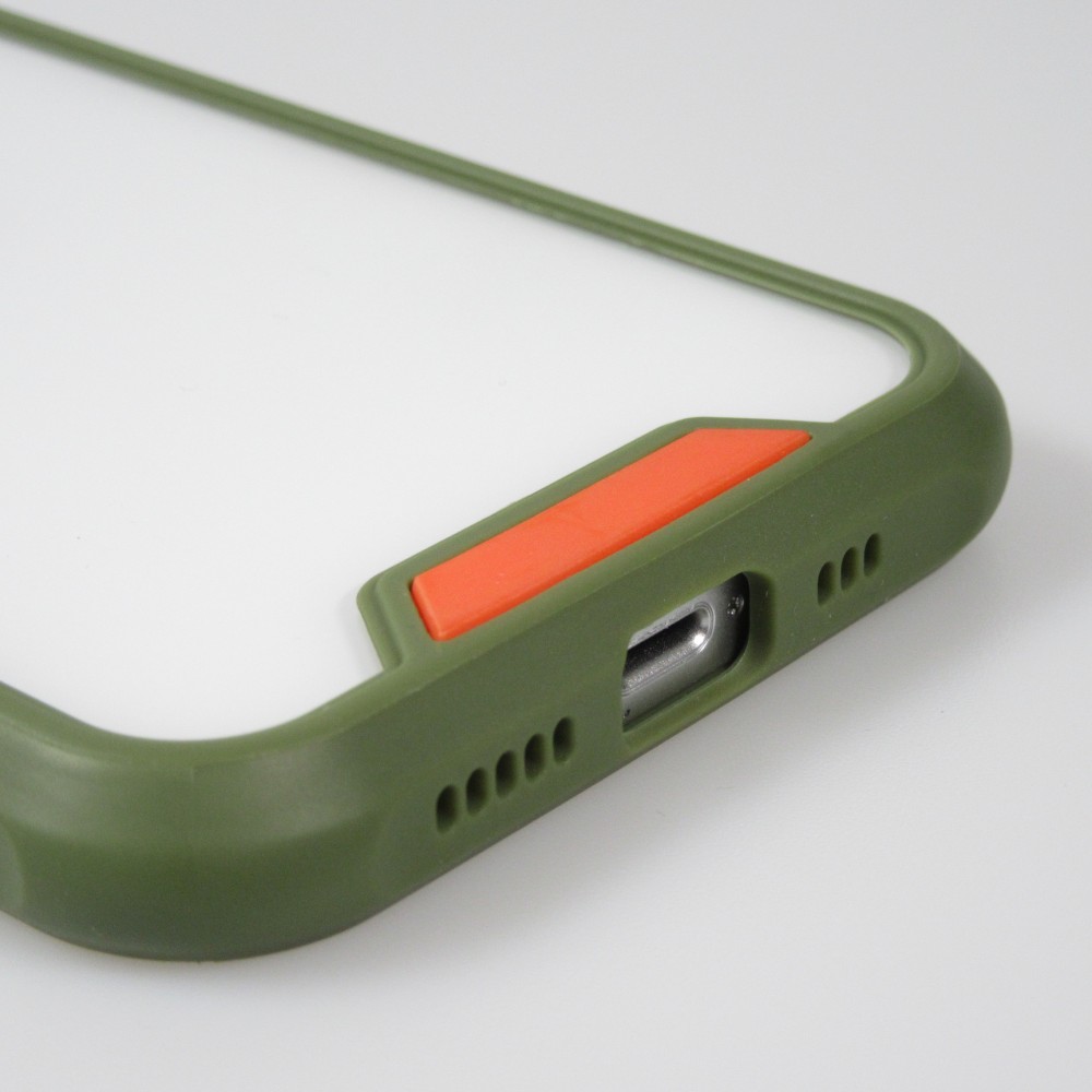 Coque iPhone 13 Pro - Dual Tone Bumper Mat Glass - Kaki