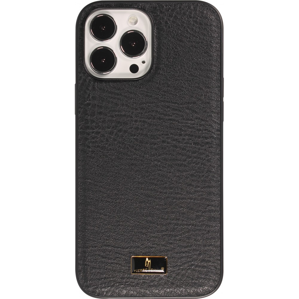 Coque iPhone 13 Pro Max - Fierre Shann étui en cuir synthétique - Noir