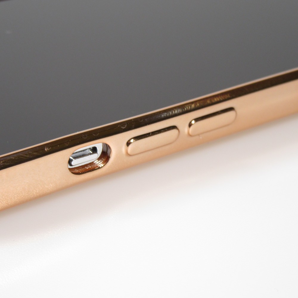 Hülle iPhone 13 Pro Max - Gummi Bronze mit Ring - Rosa