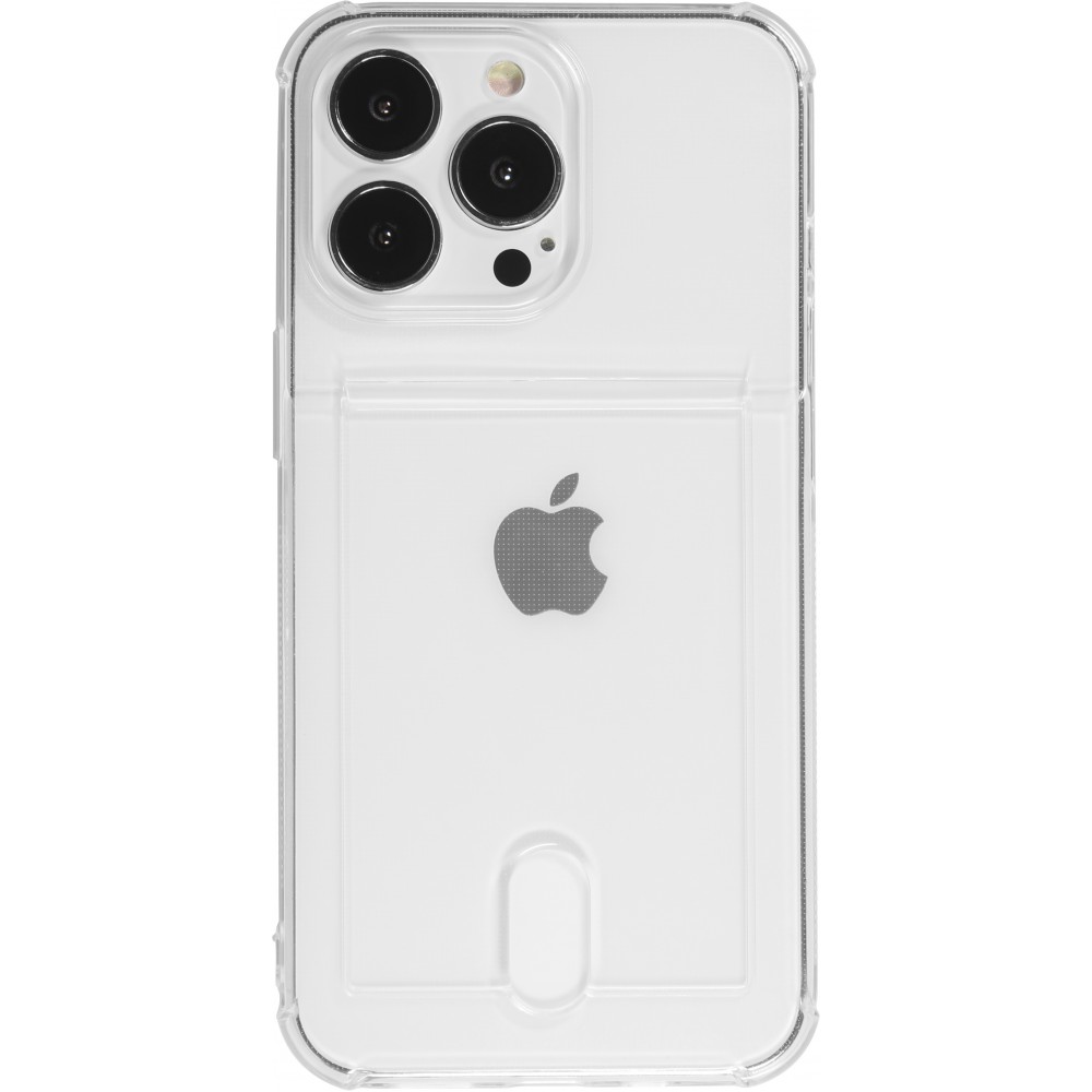 Coque iPhone 14 Pro - Gel Bumper Porte-carte - Transparent
