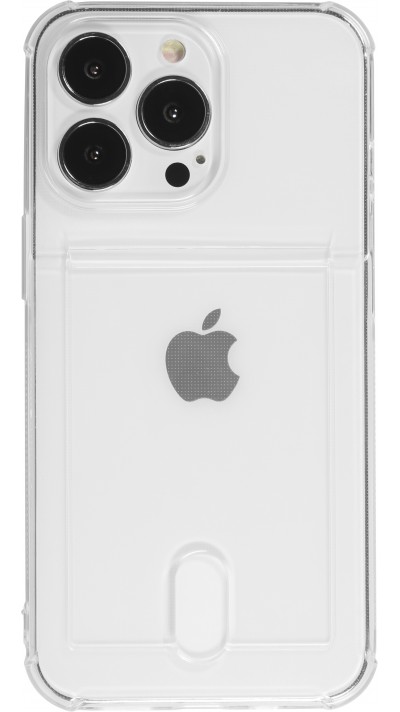 Coque iPhone 15 Pro Max - Gel Bumper Porte-carte - Transparent