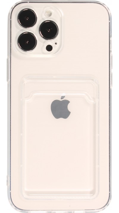 iPhone 13 Pro Case Hülle - Gummi mit Kartenhalter - Transparent