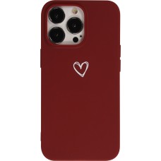Hülle iPhone 16e - Gummi Herz - Rot