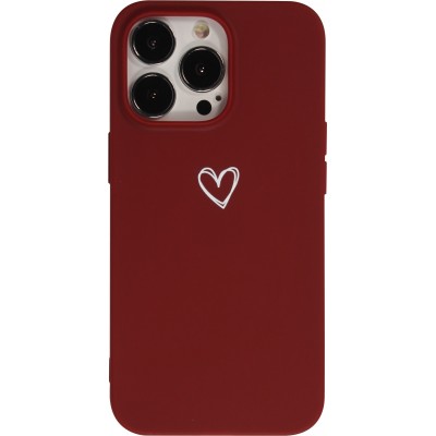 Coque iPhone 13 Pro Max - Gel coeur - Rouge
