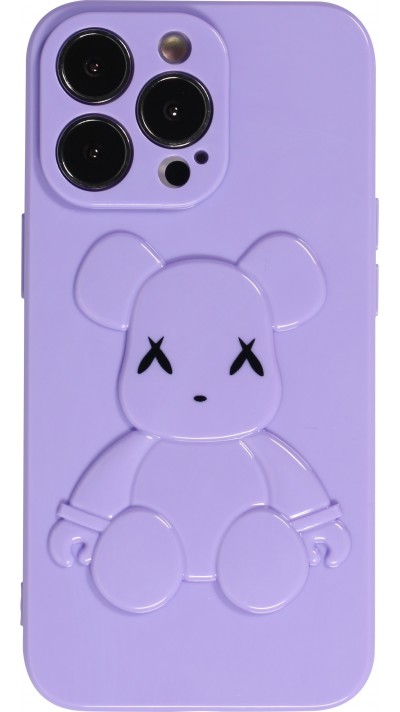 iPhone 13 Pro Case Hülle - Gummi Dead bear 3D - Violett