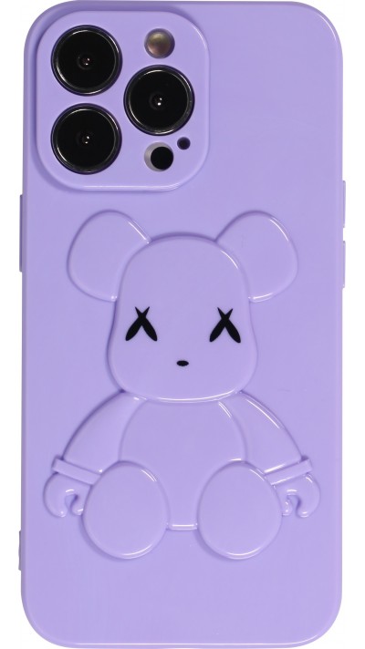 Coque iPhone 13 Pro - Gel Dead bear 3D - Violet