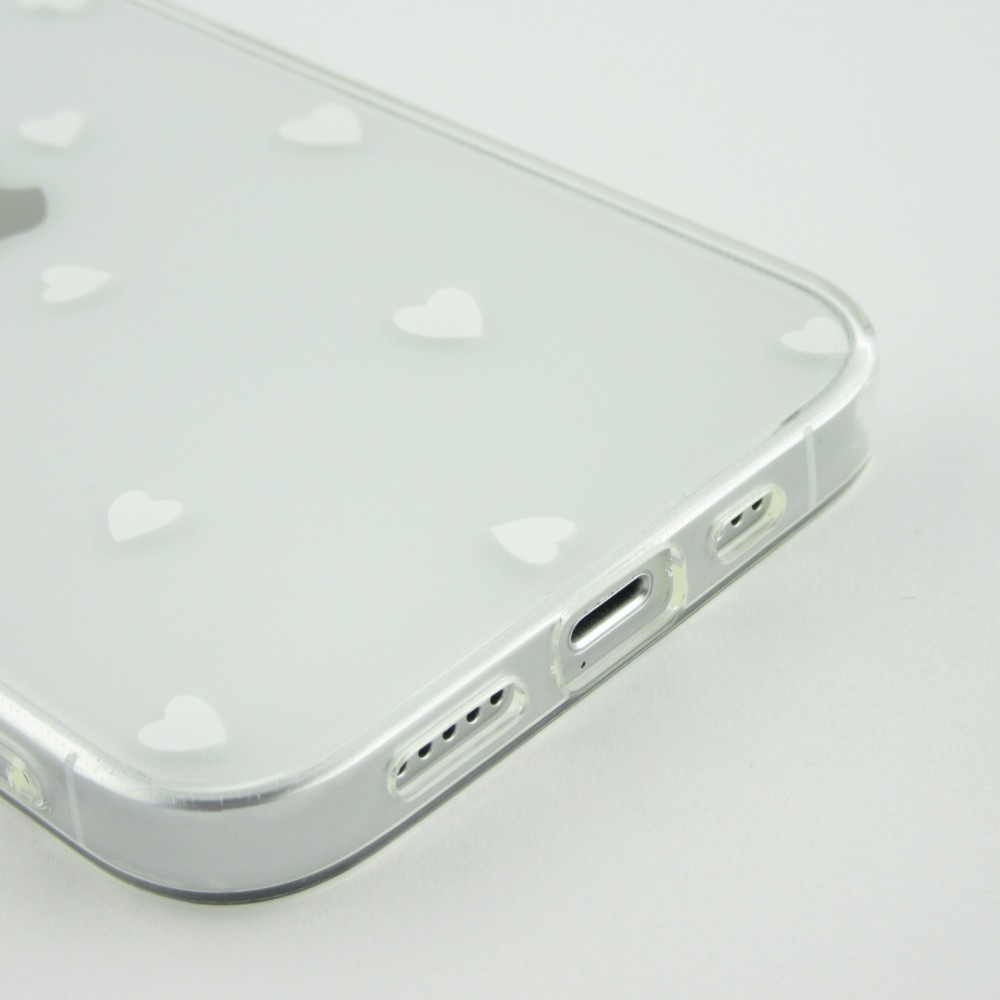 Coque Samsung Galaxy S24 - Gel petit coeur transparent - Blanc