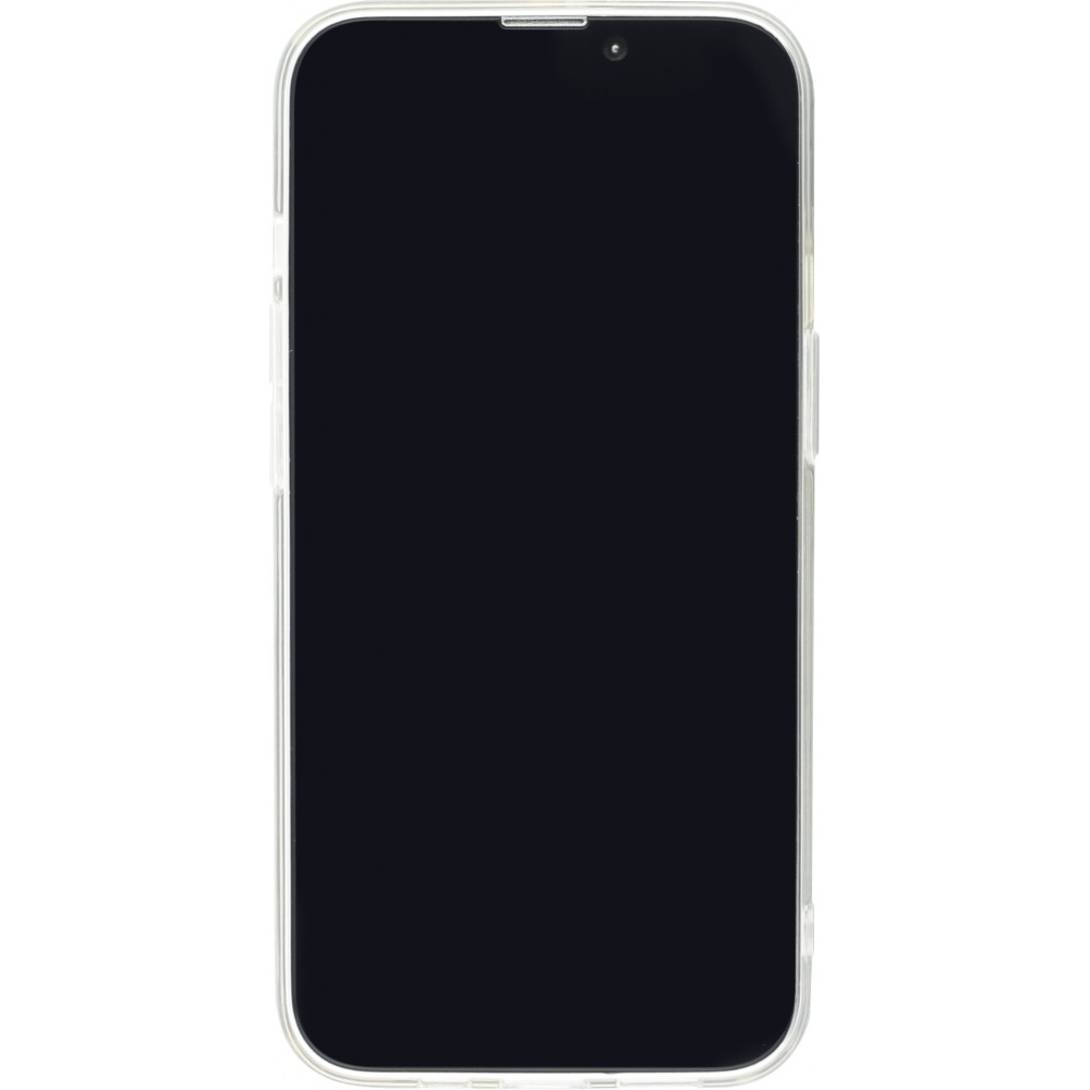Coque iPhone 16e - Gel petit coeur transparent - Noir