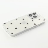 Coque iPhone 16e - Gel petit coeur transparent - Noir