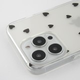 Coque iPhone 16e - Gel petit coeur transparent - Noir